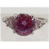 Image 1 : 13432 - WHITE GOLD PLATED AMETHYST & TOPAZ RING - SIZE 6.5