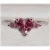 Image 1 : 13402 - WHITE GOLD PLATED PINK SAPPHIRE & TOPAZ RING - SIZE 7.25