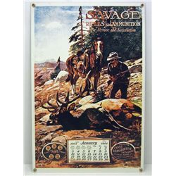 13206 - SAVAGE RIFLES & AMMUNITION PORCELAIN SIGN