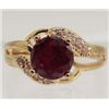 Image 1 : 13537 - GOLD PLATED GARNET & TOPAZ RING - SIZE 7