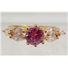 Image 1 : 13452 - GOLD PLATED AMETHYST & TOPAZ RING - SIZE 6.5