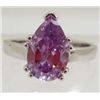 Image 1 : 13442 - WHITE GOLD PLATED AMETHYST & TOPAZ RING - SIZE 6.75