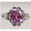Image 1 : 13449 - WHITE GOLD PLATED AMETHYST & TOPAZ RING - SIZE 6.75