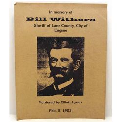 13090 - WILD WEST BILL WITHERS MEMORIAL POSTER