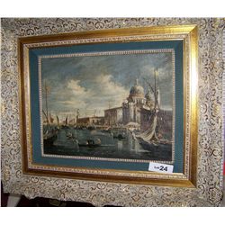 ALDO GROSSI VINTAGE/ ANTIQUE ORIGINAL OIL ON CANVAS PAINTING "GUARDI ISOLA ST. GIORGIO" I.13T X 15W