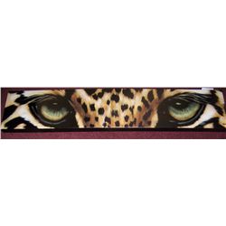 "LEOPARD EYES" BY DANA 10T X 48, ON CANVAS, FRAMED OVER STRETCHER BARS
