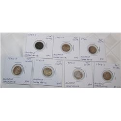 (7X$) AUSTRALIAN GEM SILVER 3 PENCE AU+- UNC CONDITION 1940-1944