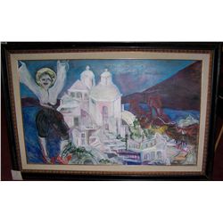 MARCELL MITCHELSON ORIGINAL PAINTING WITH C.O.A & PAST APPRAISAL FOR $14,950. IMAGE 30T X 60W