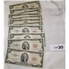 Image 1 : (11X$) U.S $2 NOTE BILLS SERIES 1953 RED SEAL