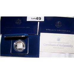 RARE UNITED STATES  CONSTITUTION 1987 PROOF SILVER DOLLAR W/ C.O.A