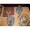 Image 1 : LOT OF (4) HAND PAINTED INDONESIAN WALL MASKS