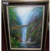 Image 1 : GORGEOUS  PAINTING OF A WATERFALL SIGNED BY R.J 30T X 24W