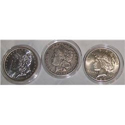 (3X$)U.S SILVER MORGANS & PEACE DOLLAR 1878- C.C (XF), 1883-O, 1926 UNC