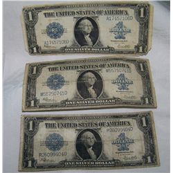 (3X$) 1923 HORSE BLANKET U.S NOTES