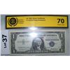 Image 2 : 1957 U.S $1 SILVER CERTIFICATE NOTE, C.E.C  GRADED 70, 'PERFECT'  FR #1619, PRIEST ANDERSON
