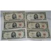 Image 1 : (6X$) $5 U.S 1963 RED SEALS