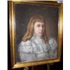Image 1 : E.H WORTHINGTON 1896 PORTRAIT OF A YOUNG GIRL, ANTIQUE PASTEL ON CANVAS, FRAMED 26 X 22
