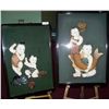 Image 1 : PAIR OF VINTAGE/ ANTIQUE CHINESE REVERSE GLASS CUSTOM FRAMED PAINTINGS, VERY RARE