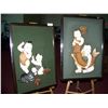 Image 2 : PAIR OF VINTAGE/ ANTIQUE CHINESE REVERSE GLASS CUSTOM FRAMED PAINTINGS, VERY RARE