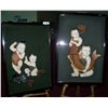Image 3 : PAIR OF VINTAGE/ ANTIQUE CHINESE REVERSE GLASS CUSTOM FRAMED PAINTINGS, VERY RARE