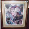Image 1 : GORGEOUS, SIGNED AND NUMBERED FINE ART LITHOGRAPH. PORTRAIT OF A YOUNG GIRL. CUSTOM FRAMED 199/300
