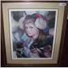 Image 2 : GORGEOUS, SIGNED AND NUMBERED FINE ART LITHOGRAPH. PORTRAIT OF A YOUNG GIRL. CUSTOM FRAMED 199/300
