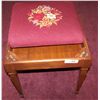Image 1 : VINTAGE EMBROIDERED PIANO STOOL, POSSIBLY ANTIQUE