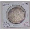 Image 2 : 1834 RARE DATE U.S CAPPED HALF SILVER DOLLAR