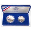 Image 1 : U.S MINT 2 COIN PROOF SET W/ PROOF SILVER DOLLAR 1986