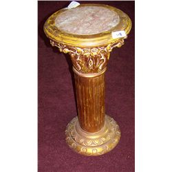 GILT MARBLE TOP PEDESTAL 30'T