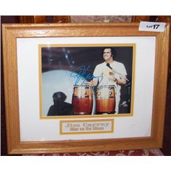 JIM CARREY HAND SIGNED FRAMED PHOTOGRAPH, "MAN ON THE MOON"