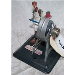 ANTIQUE WIND UP "TOY GRINDER" TOY