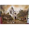 Image 2 : "SANTA BARBARA MISSION" VINTAGE OIL ON CANVAS PAINTING 30T X 40 W SIGNED LOWER LEFT