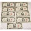 Image 1 : (9X$) U.S $2 NOTES INCLUDING "STAR" SERIES 1963 RED SEAL