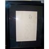 Image 2 : CHICK BRAGG, ORIGINAL PENCIL DRAWING "TENNIS BACKHAND FORM" 14TX 10 IMAGE, FRAMED 24T X 20W  W/ COA