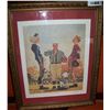 Image 1 : NORMAN ROCKWELL MEETS GARFIELD "COIN TOSS" 164/5000 , SIGNED BY JIM DAVIS, CUSTOM FRAMED W/ COA