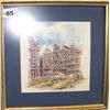 Image 1 : BEAUTIFUL WATERCOLOR "AMSTERDAM" SIGNED BY ASTERIO, FRAMED 13T X 13 W