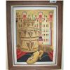 Image 1 : TONI TENTER, OIL ON CANVAS PAINTING, STILL LIFE WITH AMERICAN INDIAN BASKET & MOCCASIN, FRAMED 29X33