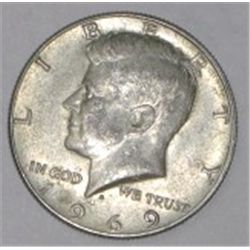 1969-D KENNEDY SILVER HALF U.S. DOLLAR *NICE EARLY KENNEDY*!!
