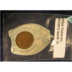 12. 1901 Encased Indian Cent. EF. "Compliments of the Commercial Club Kansas City, Mo.