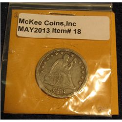 18. 1876 CC U.S. Seated Liberty Quarter. VF 20.