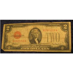 33. Series 1928 C U.S. "Red Seal" $2 Note. Missing LL corner.