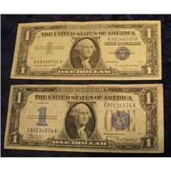 38. Series 1957 A $1.00 Silver Certificate. VG; & Series 1934  $1.00 Silver Certificate "Funny Back"
