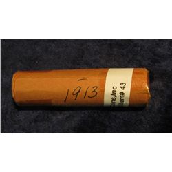 43. 1913 P Solid Date Roll of U.S. Lincoln Cents. Circulated.