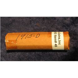 45. 1915 D Solid Date Roll of U.S. Lincoln Cents. Circulated.