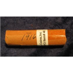 46. 1916 P Solid Date Roll of U.S. Lincoln Cents. Circulated.