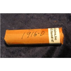 47. 1916 D Solid Date Roll of U.S. Lincoln Cents. Circulated.