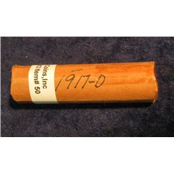 50. 1917 D Solid Date Roll of U.S. Lincoln Cents. Circulated.
