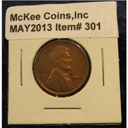 301. 1912 P Lincoln Cent. Red-Brown toned Unc.