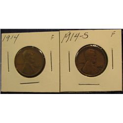 307. 1914 P & S Lincoln Cents. F-12.